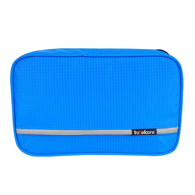Blue hanging travel toiletry organiser