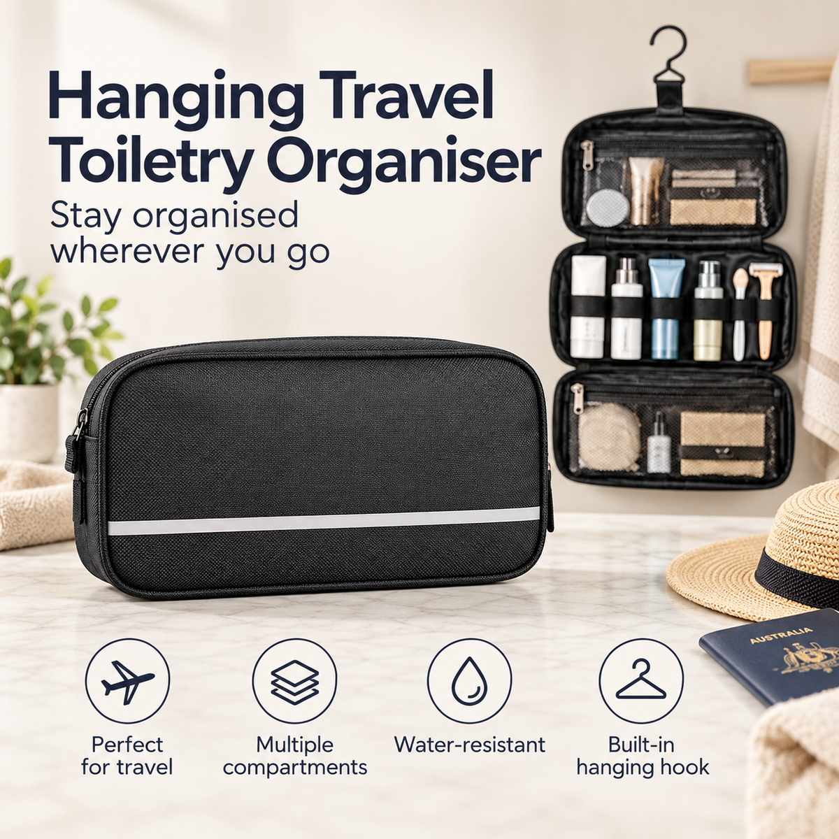 Hanging Travel Toiletry Organiser