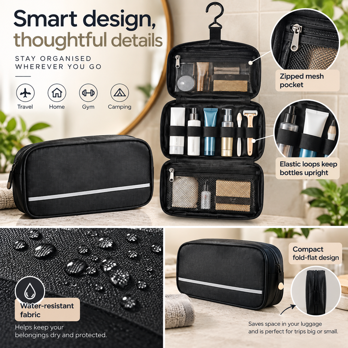 Hanging Travel Toiletry Organiser